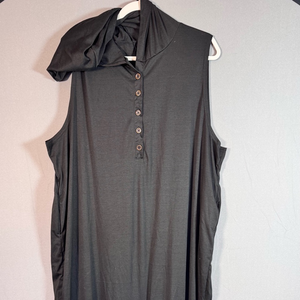Sleeveless Hooded Jumpsuit in Black
